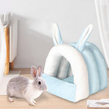 Maxbell Rabbit Bed House Cozy Nest Guinea Pig Cave Beds for Bunny Hamster Chinchilla blue