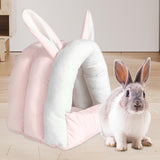 Maxbell Rabbit Bed House Cozy Nest Guinea Pig Cave Beds for Bunny Hamster Chinchilla pink