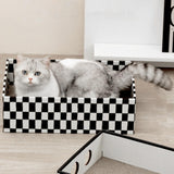 Maxbell Cardboard Cat Scratcher Box Scratching Board for Small Medium Cat Kitten Black and White