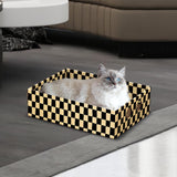Maxbell Cardboard Cat Scratcher Box Scratching Board for Small Medium Cat Kitten Yellow