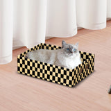 Maxbell Cardboard Cat Scratcher Box Scratching Board for Small Medium Cat Kitten Yellow