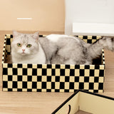 Maxbell Cardboard Cat Scratcher Box Scratching Board for Small Medium Cat Kitten Yellow