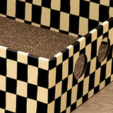 Maxbell Cardboard Cat Scratcher Box Scratching Board for Small Medium Cat Kitten Yellow