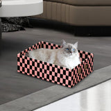 Maxbell Cardboard Cat Scratcher Box Scratching Board for Small Medium Cat Kitten Orange Red