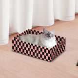 Maxbell Cardboard Cat Scratcher Box Scratching Board for Small Medium Cat Kitten Orange Red