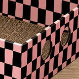 Maxbell Cardboard Cat Scratcher Box Scratching Board for Small Medium Cat Kitten Orange Red