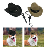 Maxbell Dog Cowboy Hat Festival Pet Dog Cat Hat Pet Dog Cowboy Hat Adjusatable Black