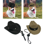 Maxbell Dog Cowboy Hat Festival Pet Dog Cat Hat Pet Dog Cowboy Hat Adjusatable Black