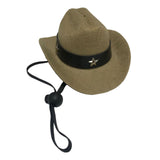 Maxbell Dog Cowboy Hat Festival Pet Dog Cat Hat Pet Dog Cowboy Hat Adjusatable Khaki