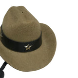 Maxbell Dog Cowboy Hat Festival Pet Dog Cat Hat Pet Dog Cowboy Hat Adjusatable Khaki