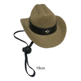 Maxbell Dog Cowboy Hat Festival Pet Dog Cat Hat Pet Dog Cowboy Hat Adjusatable Khaki