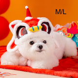 Maxbell 2024 New Year Pet Hat Puppy Photo Props Festive Cute Dance Lion Dog Headwear M