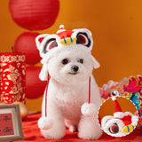 Maxbell 2024 New Year Pet Hat Puppy Photo Props Festive Cute Dance Lion Dog Headwear M