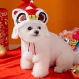 Maxbell 2024 New Year Pet Hat Puppy Photo Props Festive Cute Dance Lion Dog Headwear M