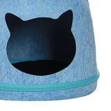 Maxbell Pet Cat Cushion Bed Removable Portable Cave Bed Cat Beds for Indoor Cats Blue