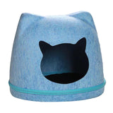 Maxbell Pet Cat Cushion Bed Removable Portable Cave Bed Cat Beds for Indoor Cats Blue