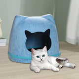 Maxbell Pet Cat Cushion Bed Removable Portable Cave Bed Cat Beds for Indoor Cats Blue