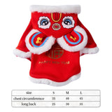 Maxbell Chinese Festival Lion Dance Pet Costume Tang Suit for Kitten Small Animals