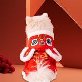 Maxbell Chinese Festival Lion Dance Pet Costume Tang Suit for Kitten Small Animals