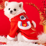 Maxbell Chinese Festival Lion Dance Pet Costume Tang Suit for Kitten Small Animals