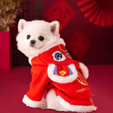 Maxbell Chinese Festival Lion Dance Pet Costume Tang Suit for Kitten Small Animals