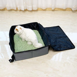 Maxbell Cat Litter Tray Collapsible Cat Litter Carrier for Rabbits Kitties Small Cats L