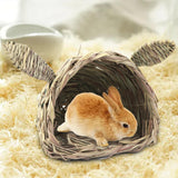 Maxbell Bunny Grass Tunnel Chew Toy Hay Bed for Small Animals Hamster Play and Sleep