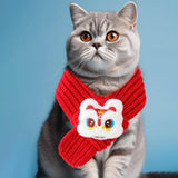 Maxbell Pet New Year Scarf Washable Dog Knitted Scarf for Kitten Puppy New Year Gift Style A