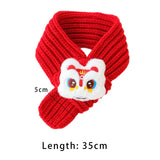 Maxbell Pet New Year Scarf Washable Dog Knitted Scarf for Kitten Puppy New Year Gift Style A