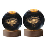 Maxbell Crystal Ball Night Light Galactic System Nightlight for Living Room Ornament 6cm round ball