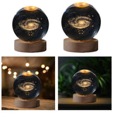 Maxbell Crystal Ball Night Light Galactic System Nightlight for Living Room Ornament 6cm round ball