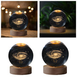 Maxbell Crystal Ball Night Light Galactic System Nightlight for Living Room Ornament 6cm round ball
