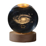 Maxbell Crystal Ball Night Light Galactic System Nightlight for Living Room Ornament 6cm round ball