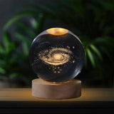Maxbell Crystal Ball Night Light Galactic System Nightlight for Living Room Ornament 6cm round ball