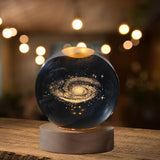 Maxbell Crystal Ball Night Light Galactic System Nightlight for Living Room Ornament 8cm round ball