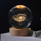 Maxbell Crystal Ball Night Light Galactic System Nightlight for Living Room Ornament 8cm round ball