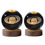 Maxbell Crystal Ball Night Lamp Bedside Lamp with Wooden Base for Desk Bedroom Decor 6cm round ball