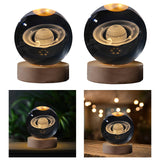 Maxbell Crystal Ball Night Lamp Bedside Lamp with Wooden Base for Desk Bedroom Decor 6cm round ball