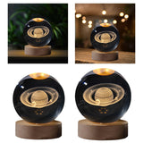 Maxbell Crystal Ball Night Lamp Bedside Lamp with Wooden Base for Desk Bedroom Decor 6cm round ball