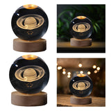 Maxbell Crystal Ball Night Lamp Bedside Lamp with Wooden Base for Desk Bedroom Decor 6cm round ball