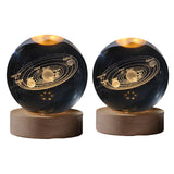 Maxbell Crystal Ball Night Light Boys Girls Astronomy Night Lamp for Home Desk Decor 6cm round ball