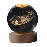 Maxbell Crystal Ball Night Light Boys Girls Astronomy Night Lamp for Home Desk Decor 6cm round ball