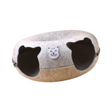 Maxbell Cat Tunnel Bed with 2 Holes Felt Interior Cat Playing Tunnel for Indoor Cats