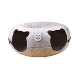 Maxbell Cat Tunnel Bed with 2 Holes Felt Interior Cat Playing Tunnel for Indoor Cats