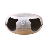 Maxbell Cat Tunnel Bed with 2 Holes Felt Interior Cat Playing Tunnel for Indoor Cats