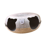 Maxbell Cat Tunnel Bed with 2 Holes Felt Interior Cat Playing Tunnel for Indoor Cats