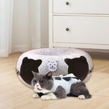Maxbell Cat Tunnel Bed with 2 Holes Felt Interior Cat Playing Tunnel for Indoor Cats