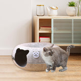 Maxbell Cat Tunnel Bed with 2 Holes Felt Interior Cat Playing Tunnel for Indoor Cats