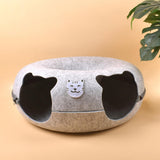 Maxbell Cat Tunnel Bed with 2 Holes Felt Interior Cat Playing Tunnel for Indoor Cats