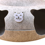 Maxbell Cat Tunnel Bed with 2 Holes Felt Interior Cat Playing Tunnel for Indoor Cats